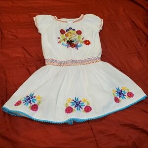 Disney Frozen Dress With Embroidered Flowers, Size 7